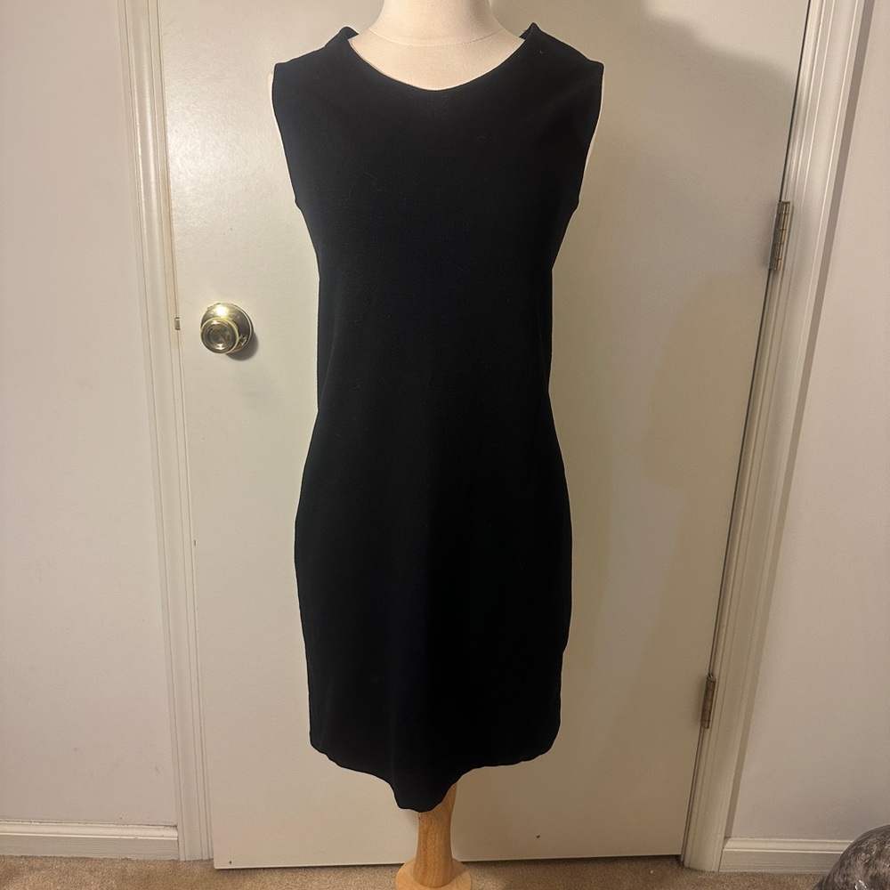 Vince Black Sleeveless Sheath Midi Dress